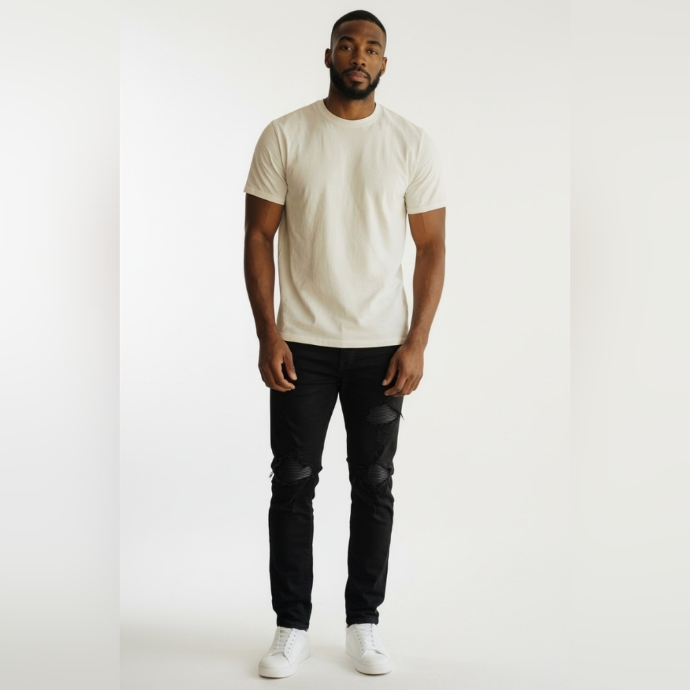 Amiri Mx1 Black Moto Designer Jeans In Men's Size 36